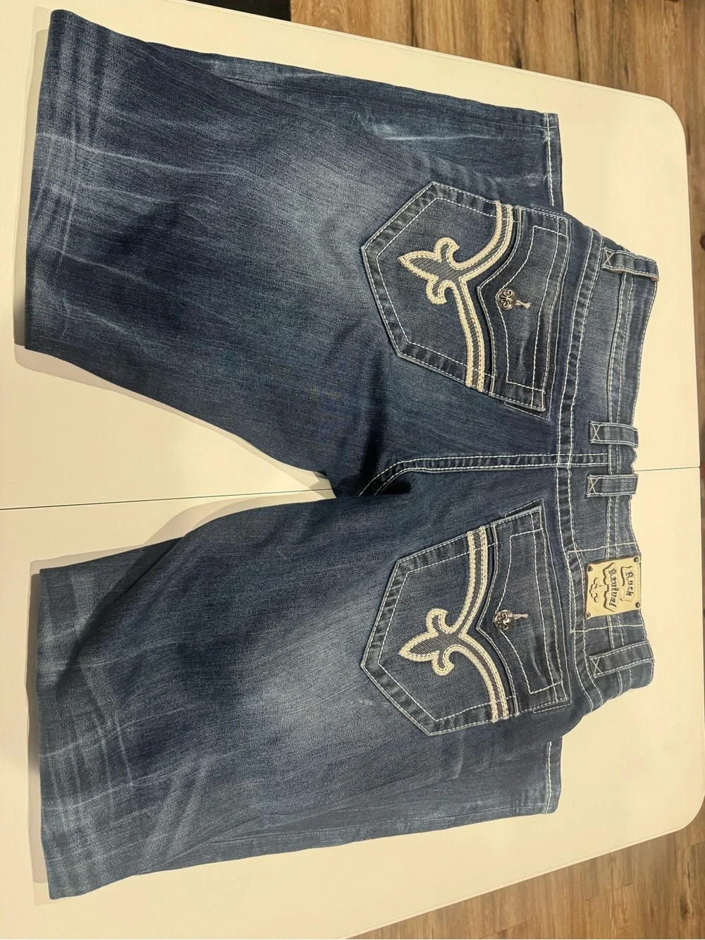 Rock Revival Men's Dark Blue Washed Relaxed Denim Pants